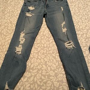 Stylish Distressed Blue Jeans for Women
